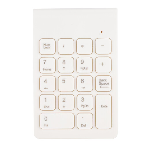 Bluetooth Wireless Numeric Keypad, Ergonomic Design & Rechargeable Battery, Compact Size For On-The-Go Use