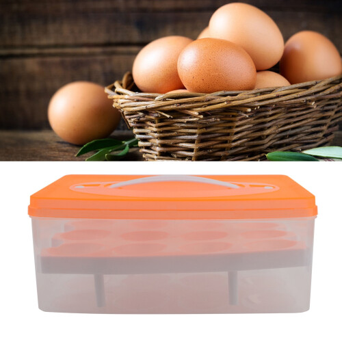 Durable Egg Tray, Two-Tier Egg Container For Home And Kitchen, Stackable Egg Storage Box Offers Efficient Space Management, Egg Carrier With Handle 1