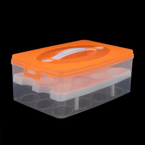 Durable Egg Tray, Two-Tier Egg Container For Home And Kitchen, Stackable Egg Storage Box Offers Efficient Space Management, Egg Carrier With Handle 2