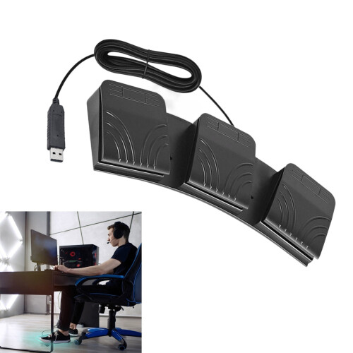 1. 3-Pedal USB Foot Programmable for PC Gaming & Office Macros 1