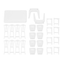 Miniature Furniture Model For1: 16Scale Home, Enhance Creativity ABS Plastic Dining Chair Set