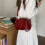 Bolsa de ombro feminina em couro PU, estilo coreano (1 peça) 7