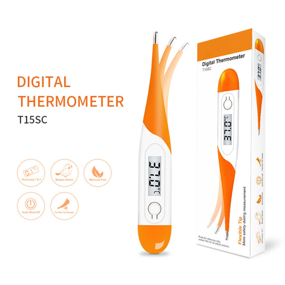Digital Thermometer with Waterproof Tip, Fast Reading Accurate Measurement for Oral Rectal Underarm Use (As Shown)