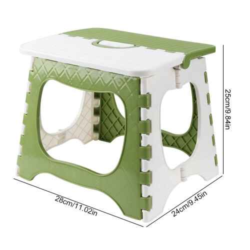 Folding Step Stool With Enhanced Safety Features, Compact & Lightweight Design For Various Settings White & Green 2