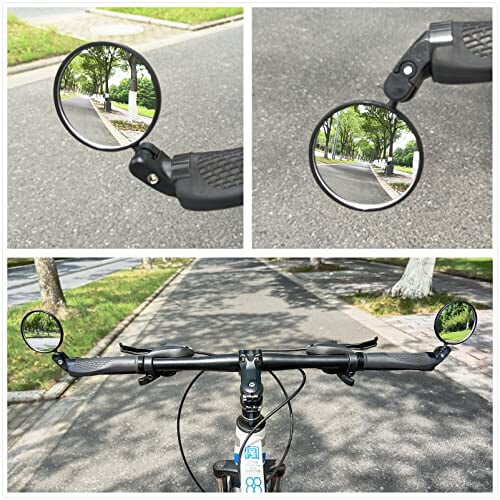Bicycle Bar End Mirrors Round HD Adjustable 2 Pack 2