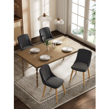 (Dark Grey Fabric, Set of 6) Goeurvant Dining Chairs