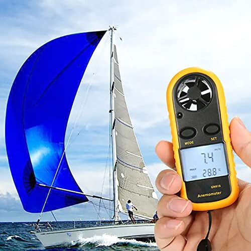 Handheld Digital Anemometer with LCD Display, Measures Wind Speed, Temperature & Wind Chill 1