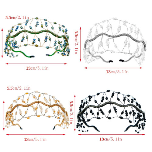 Retina per capelli da donna con perline di cristallo e strass, 1 pezzo 2