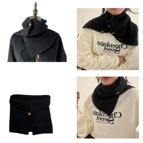 COMEET Cable Knit Button Scarf Winter Warm Neck Wrap 1