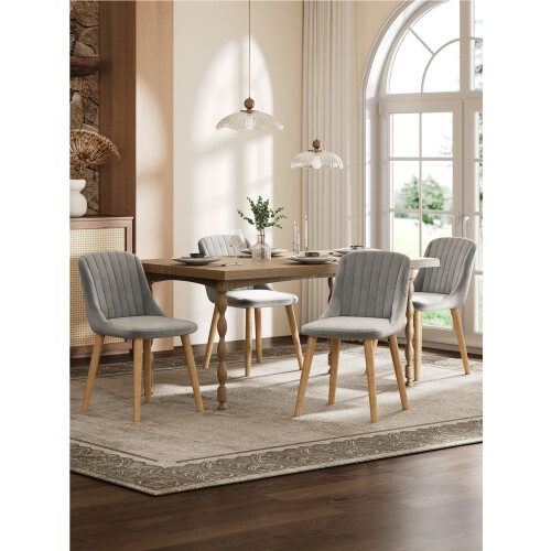 (Light Grey, Set of 2) Goeurvant Dining Chairs 1