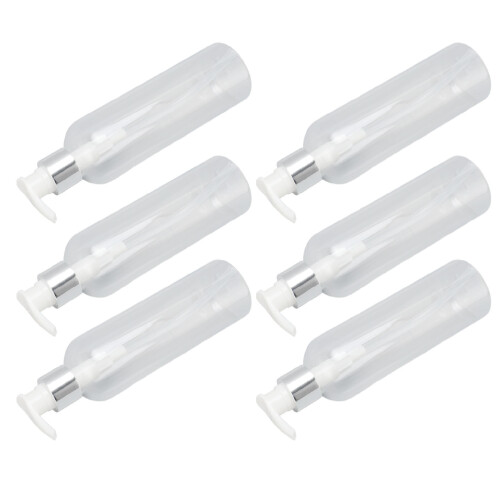 Transparent 500ml Plastic Pump Bottle Refillable for Shampoo Conditioner Oil