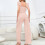 Damen-Freizeit-2-teiliges Set, Oberteil & Hose, Rosa, Größe L 3