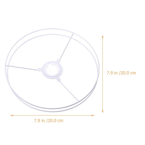 Metal Lampshade Ring Frame 20 cm White 2