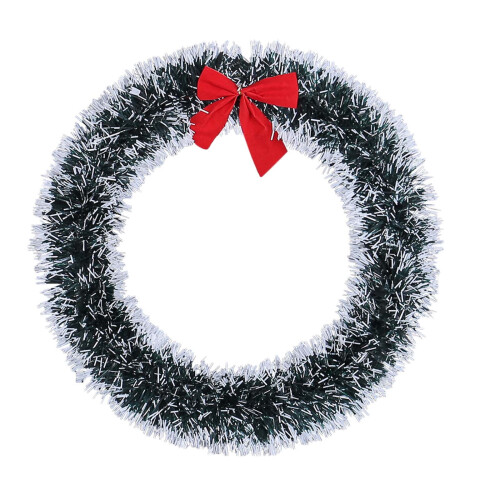 Artificial Christmas Wreath White Plastic 9.8 Inch 1