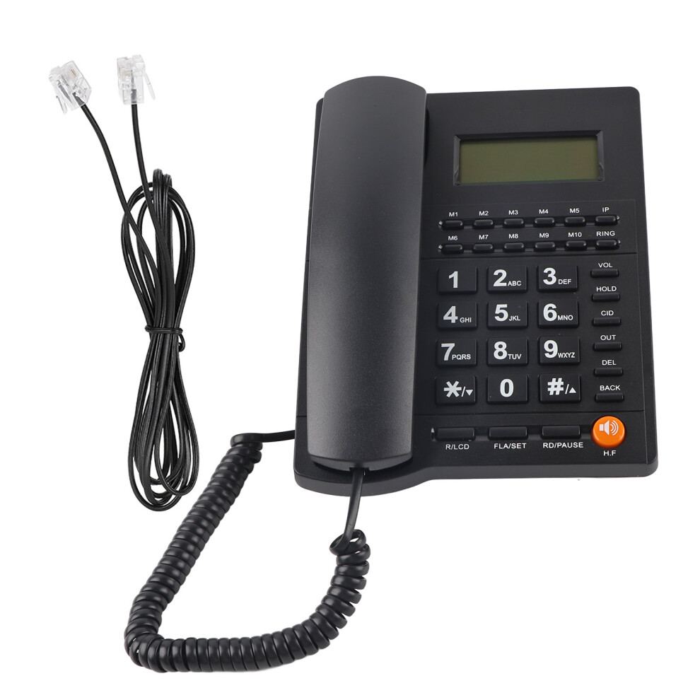 Corded Desk Phone For Home Office, Electronic Anti-Theft, Dnd And Calculator Function, 10Sets Of Speed Dial Storage Keys, Clear Keys (Black) Black 9479868288041