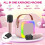 Mini Karaoke Machine with 2 Wireless Mics and LED Lights 3