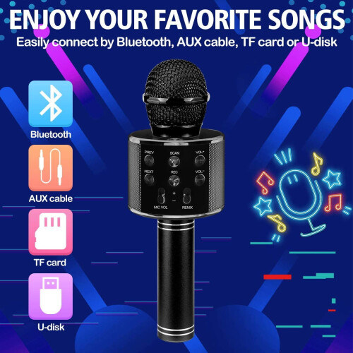 Bluetooth-Karaoke-Mikrofon für Kinder, Roségold 2