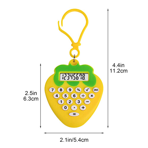 Cute Mini Calculator Keychain, 8-Digit LCD, Candy-Colored, Energy-Efficient — Compatible with School & Office Use 2