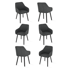 (Charcoal Grey, Set of 6) Goeurvant Dining Chairs
