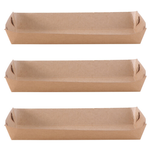 150Pièces Boîte À Snacks Kraft Beige Bateau Jetable Pour Festivals