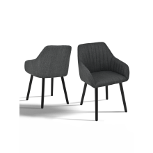(Charcoal Grey, Set of 2) Goeurvant Dining Chairs