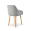 (Light Grey, Set of 2) GOEURVANT Velvet Dining Chairs with Armrests, Nordic Fabric Accent Chair with Solid Wood Legs 4