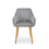 (Light Grey, Set of 2) GOEURVANT Velvet Dining Chairs with Armrests, Nordic Fabric Accent Chair with Solid Wood Legs 3