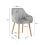 (Light Grey, Set of 2) GOEURVANT Velvet Dining Chairs with Armrests, Nordic Fabric Accent Chair with Solid Wood Legs 6