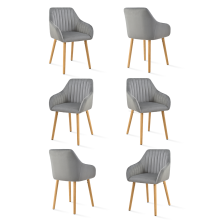 (Light Grey, Set of 6) Goeurvant Dining Chairs