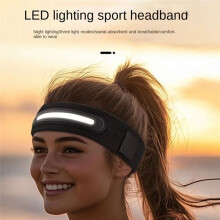 Breathable Band with Integrated LED Light for Night Running, & Comfortable,Ideal for Outdoor Sports A
