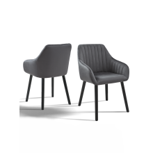 (Dark Grey, Set of 2) Goeurvant Dining Chairs