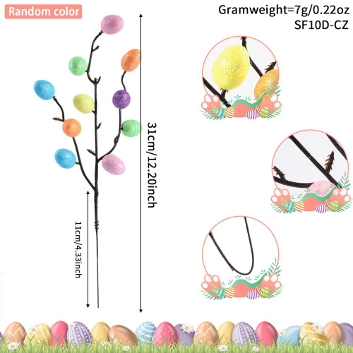 Glitter Easter Egg Floral Stems 12 inch 5 pcs 1