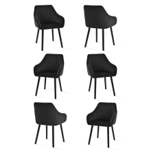 (Black, Set of 6) Goeurvant Dining Chairs