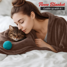 (Brown, King: 200 cm x 240 cm) Solid 310 GSM Fleece Blanket Warm Thick Soft Fluffy Bed Mink Sofa Throw
