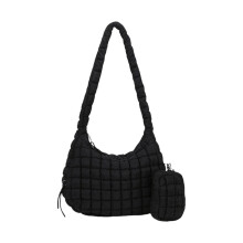 Módna prešívaná kabelka cez rameno pre ženy, prešívaná ľahká priestranná crossbody kabelka s malými zipsami, kozmetická kabelka