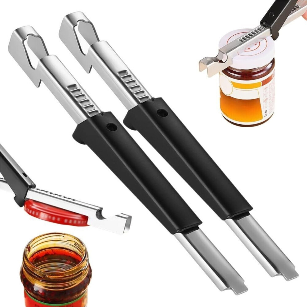 Bottle Openers for Seniors Easy Open Lid Opener, Adjustable Grip Stainless Steel Jar Opener for Weak Hands