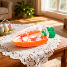 Scatola per caramelle a forma di carota, scatola decorativa per feste di Pasqua, scatola regalo (X, plastica)