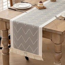 Chemin de table de fête, nappe de style scandinave minimaliste, nappe longue, couvre-buffet, décoration de serviette, drapeau de table, chemin de