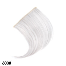 Seamless Clip-In Colorful Fringe Bangs Hairpiece - Easy-To-Wear Hair Extensions, White