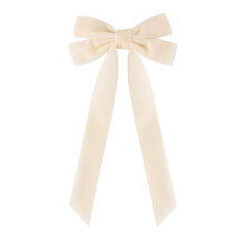 2Pcs Beige Velvet Bows (8.6"x4.5") for Christmas Tree, Wreaths, Wrapping – Compatible with Indoor/Outdoor Use