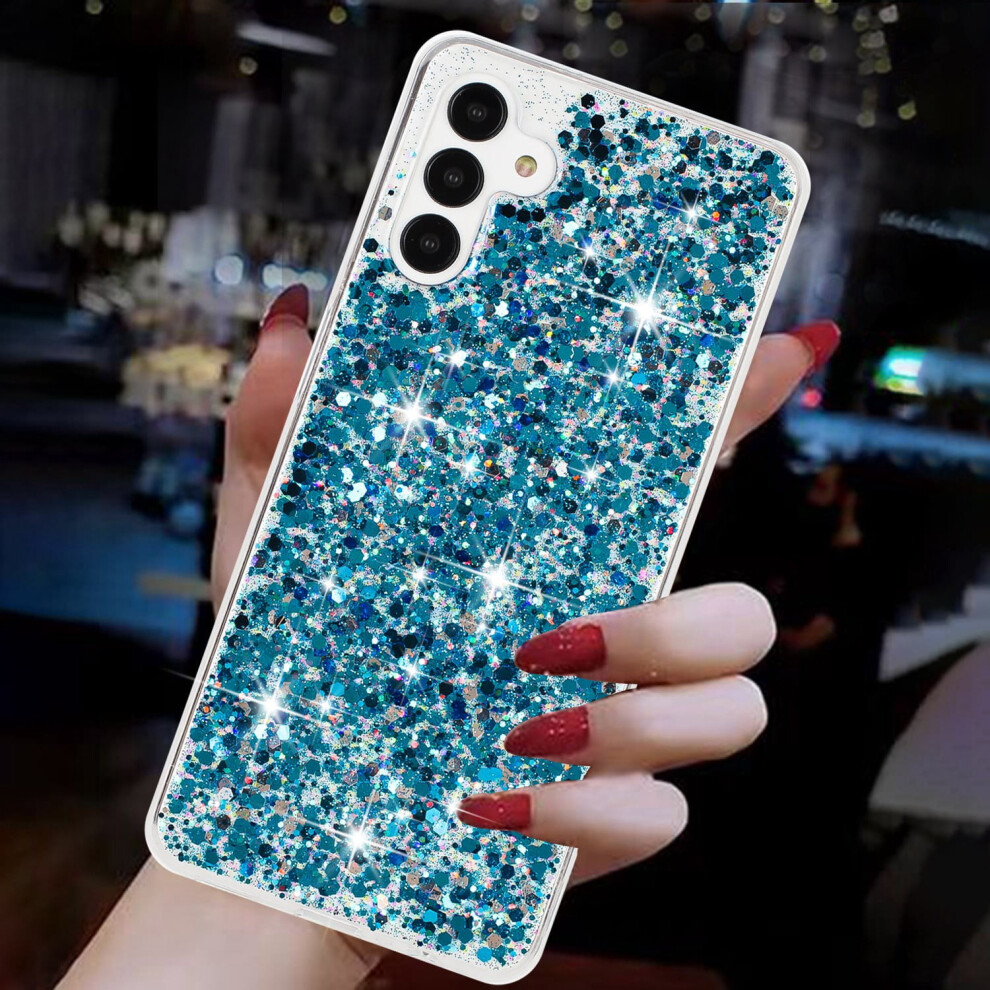 Allytechgroup Glitter Bling Phone Case Compatible With Samsung Galaxy A15 5G Â Slim, Shockproof, Anti-Scratch, Blue 9558830153454