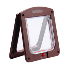 Pet Door For Cats And Dog Cat Flap Door Interior Exterior Cat Weatherproof Pet 4-Way Rotary Lock For Cats Doggie Kittens, 7.8 X 8.6 Inches