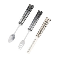 Foldable Butterfly Fork Spoon For Camping Utensil Set for Outdoor Adventures