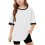Magliette oversize da ragazza a maniche corte, larghe, con scollo rotondo, casual, estive, basic, per bambini. 1
