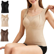 Thickened Warm Tank Top with Shelf Bra, Women's Warm Tank Top with Shelf Bra, Camisole Sleeveless