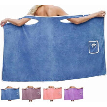 Plus Size Wearable Shower Skirt – Quick Dry, Water Absorbent, 2-Button Adjustable, Soft & Easy On, All-Season Use