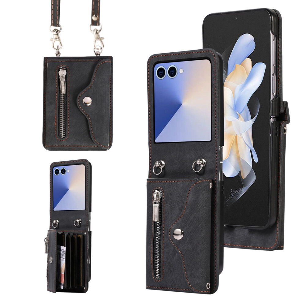 Leather Wallet Phone Case For Samsung Galaxy Z Flip 3 To 7 9085618540026