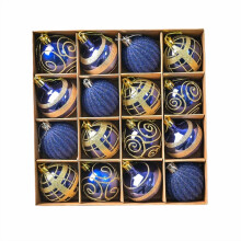 16Pcs 2.36" Blue Shatterproof Plastic Christmas Ball Ornaments Set for Tree & Home Party
