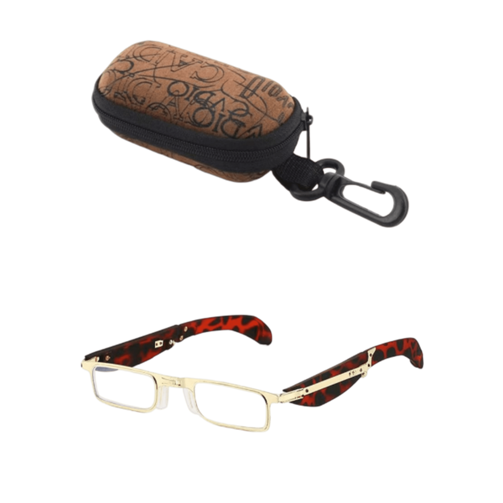 Foldable Anti-Blue Light Reading Glasses with Case, Portable Anti-Eyestrain Reading Glasses for Men and Women