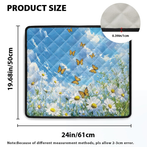 Κάλυμμα πλυντηρίου ρούχων, 24x19,7", σχέδιο Butterfly Daisy Sky, ανθεκτικό στη σκόνη πάνω 1